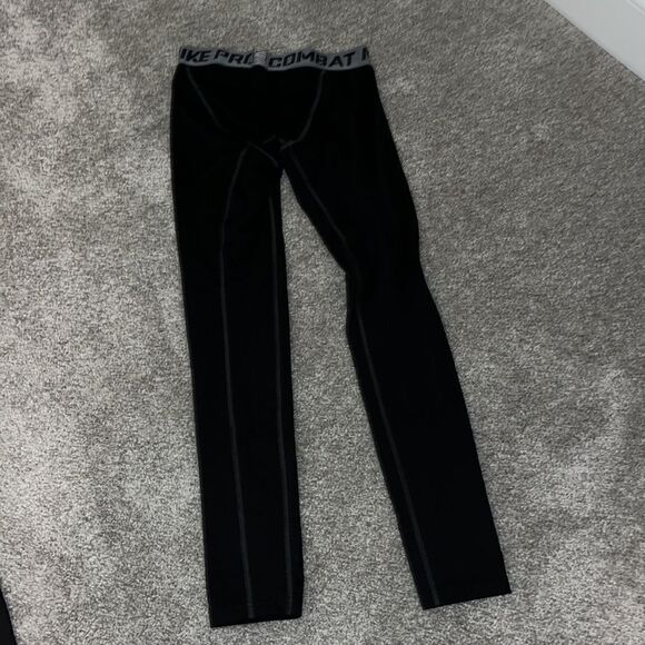 Black Nike women’s Compression tapered stretch Tights Pants L pro combat model - Picture 5 of 5
